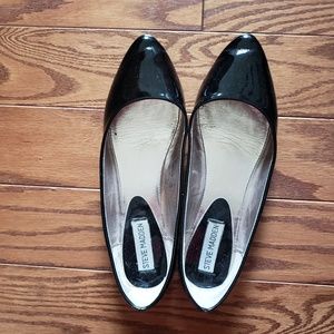 Black patent flats